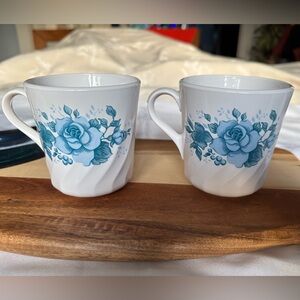 Corningware vintage “Blue Velvet” swirl mugs